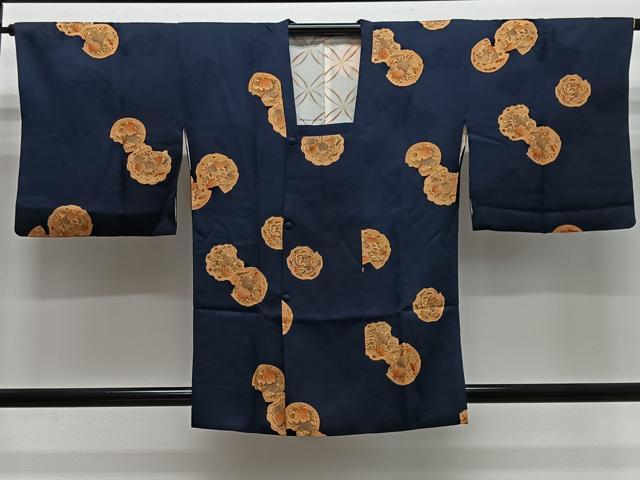 平和屋着物#道行コート 絵皿草花文 正絹 逸品 CABL4105ua