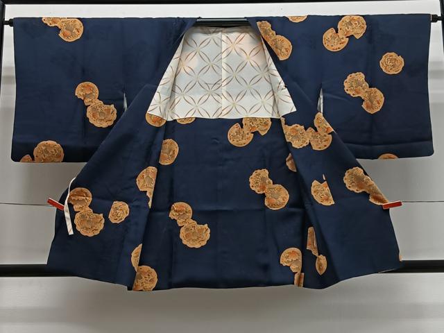 平和屋着物#道行コート 絵皿草花文 正絹 逸品 CABL4105ua