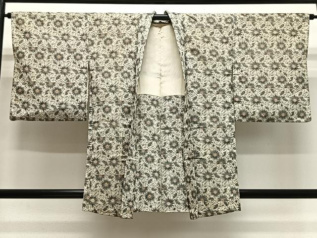 平和屋着物#羽織 お召地 草花文 正絹 逸品 CABL4113ua