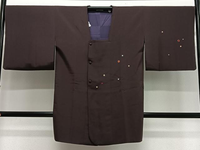 平和屋着物#道行コート 駒刺繍 霰文 ロング丈 正絹 逸品 CABL4118ua