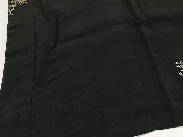 平和屋着物#羽織 寿光織 遠山風景文 黒地 金銀糸 正絹 逸品 CABL4125ua