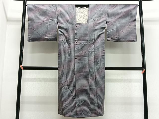 平和屋着物#道行コート 雨コート 横段花地紋 暈し染め 正絹 逸品 CABL4130ua