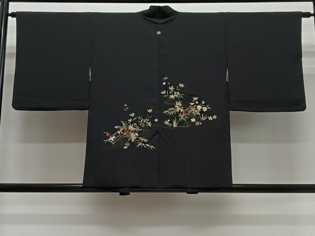 平和屋着物#羽織 総刺繍 流水草花文 暈し染め 金糸 正絹 逸品 CABL4134ua