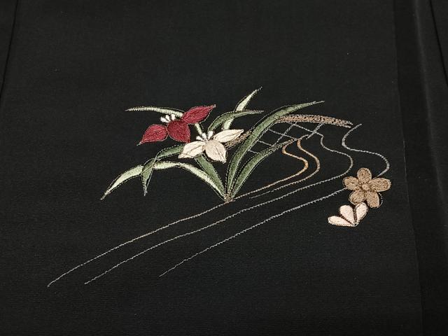 平和屋着物#羽織 総刺繍 流水草花文 暈し染め 金糸 正絹 逸品 CABL4134ua