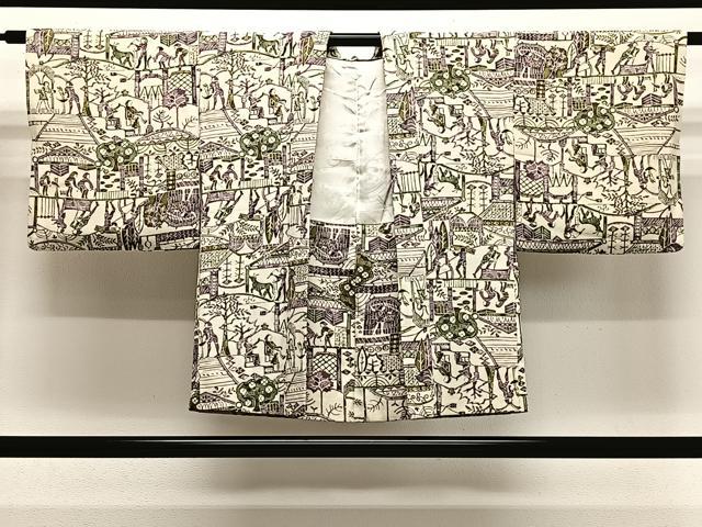平和屋着物#羽織 型染め 壁画文様 正絹 逸品 CABL4135ua