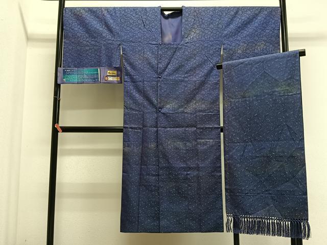 平和屋着物#西陣 道行コート リバーシブル 草花文 暈し染め ロング丈 撥水 証紙付き 正絹 逸品 CABL4136ua