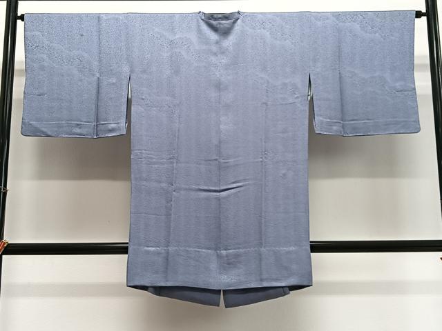 平和屋着物#道行コート 雲取り地紋 藤鼠色 正絹 逸品 CABL4140ua