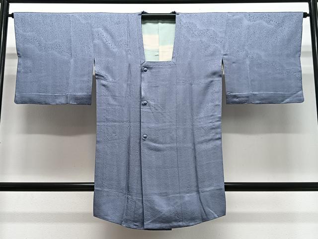 平和屋着物#道行コート 雲取り地紋 藤鼠色 正絹 逸品 CABL4140ua