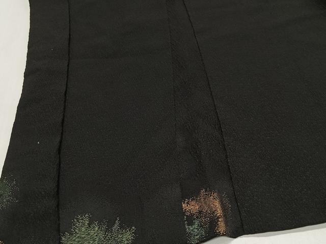 平和屋着物#羽織 寿光織 抽象文様 黒地 金銀糸 正絹 逸品 CABL4148ua