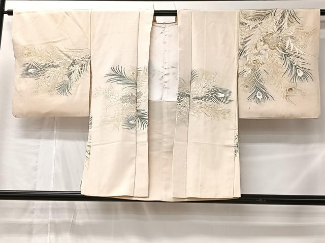 平和屋着物#羽織 寿光織 孔雀羽草花文 金銀糸 正絹 逸品 CABL4166ua