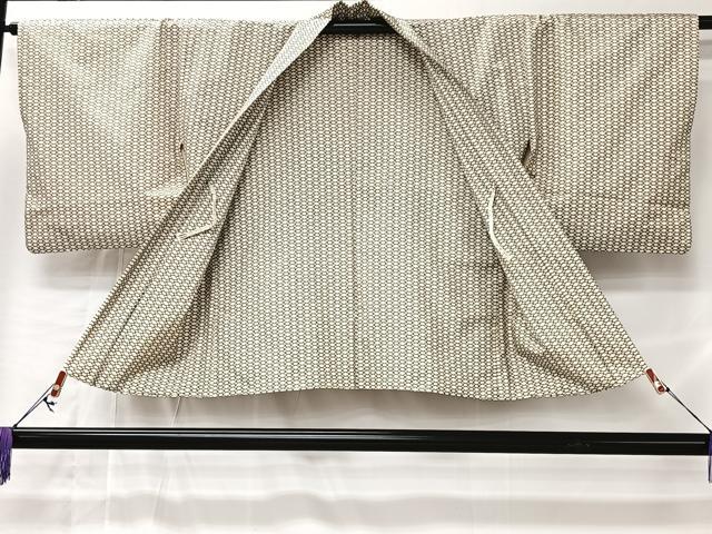 平和屋着物#羽織 本場染大島紬 菱文 正絹 逸品 CABL4181ua