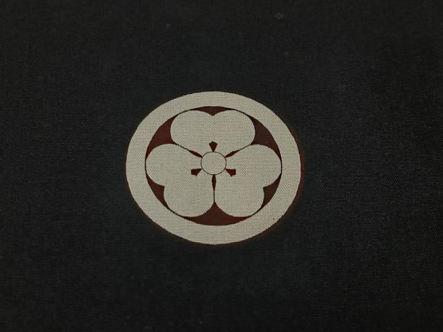 平和屋着物#男性 長羽織 黒紋付 正絹 逸品 CABL4207ua