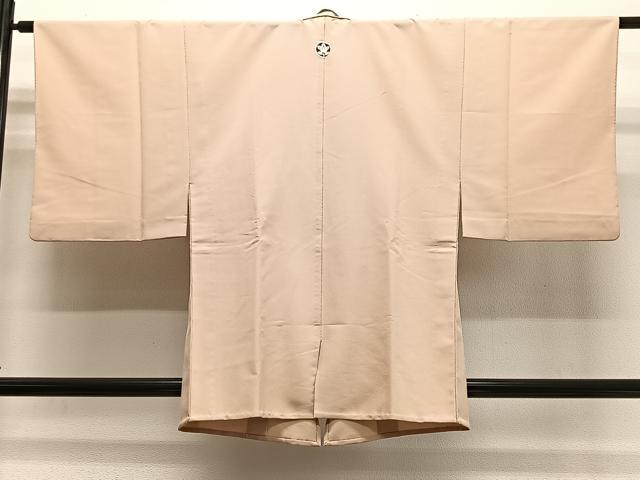 平和屋着物#男性 道中着 色紋付 単衣 蜂蜜色 洗える着物 CABL4227ua