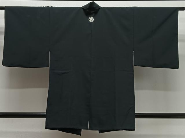 平和屋着物#男性 道中着 黒紋付 単衣 洗える着物 CABL4228ua