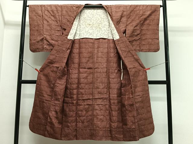 平和屋着物#道行コート 横段地紋 ロング丈 正絹 逸品 CABL4239ua