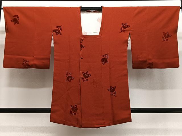 平和屋着物#道行コート ビロード 橘 正絹 逸品 CABL4243ua
