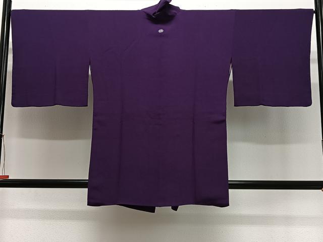 平和屋着物#道行コート 葡萄色 鬼しぼ縮緬 正絹 逸品 CABL4253ua