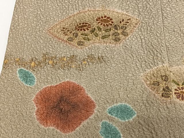 平和屋着物#道行コート 絞り 地紙花文 金彩 正絹 逸品 CABL4259ua