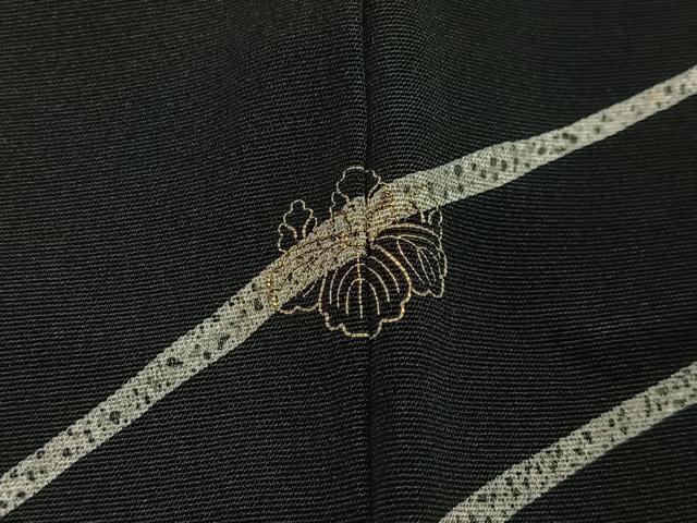 平和屋着物#羽織 駒刺繍 舞蝶文 黒地 金彩 正絹 逸品 CABL4274ua