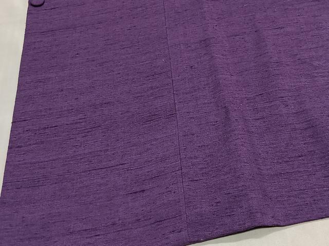 平和屋着物#道行コート 紬地 本紫色 正絹 逸品 CABL4281ua