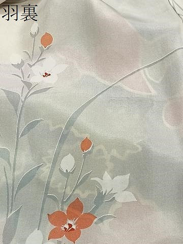 平和屋着物#羽織 草花文 黒地 正絹 逸品 CABL4308ua