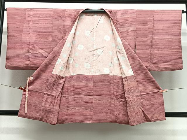 平和屋着物#道行コート 横段文 正絹 逸品 CABL4314ua