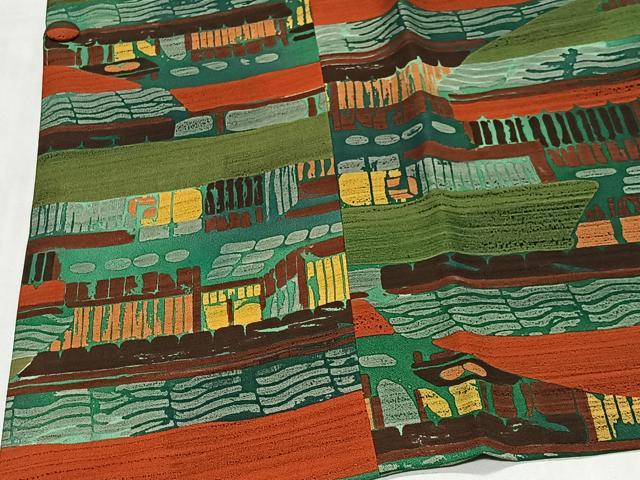 平和屋着物#道行コート 風景文 正絹 逸品 未使用 CABL4316ua