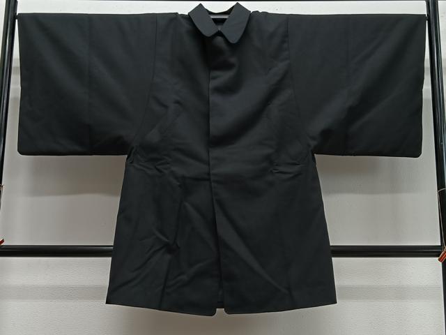 平和屋着物#男性 角袖 黒地 正絹 逸品 CABL4318ua