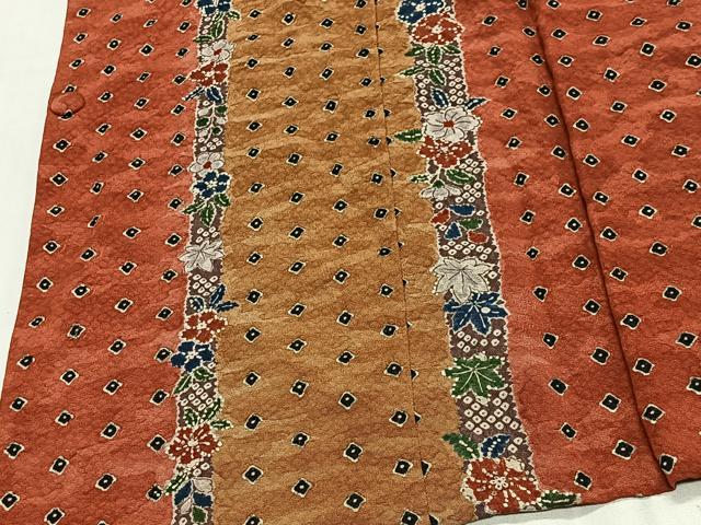 平和屋着物#道行コート 草花間道 正絹 逸品 CABL4323ua