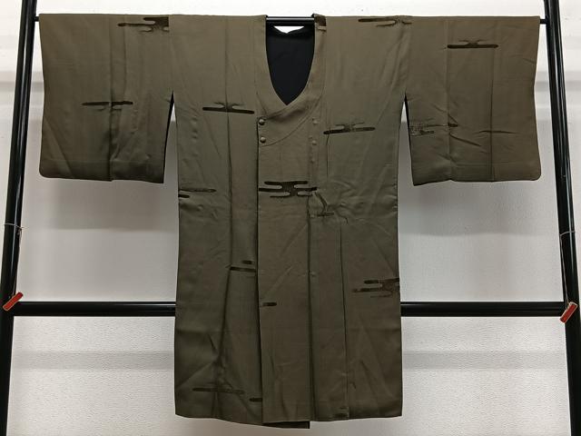 平和屋着物#道行コート リバーシブル ビロード エ霞文 正絹 逸品 CABL4329ua