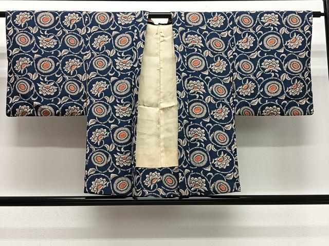 平和屋着物#羽織 型染め 更紗草花文 正絹 逸品 CABL4343ua