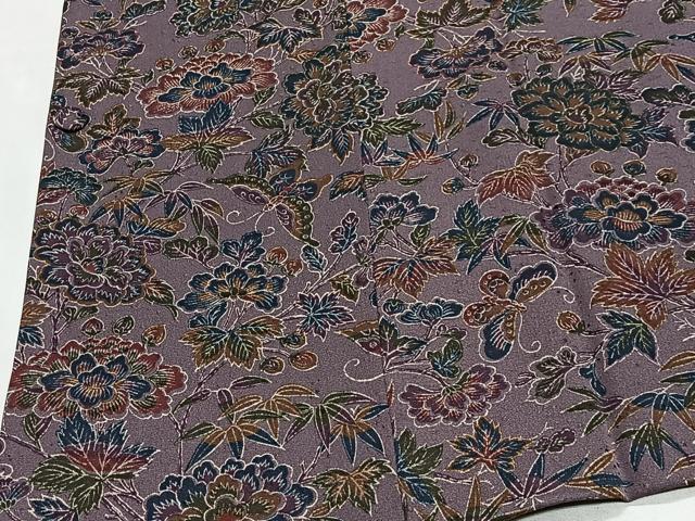 平和屋着物#道行コート 更紗草花文 正絹 逸品 CABL4352ua