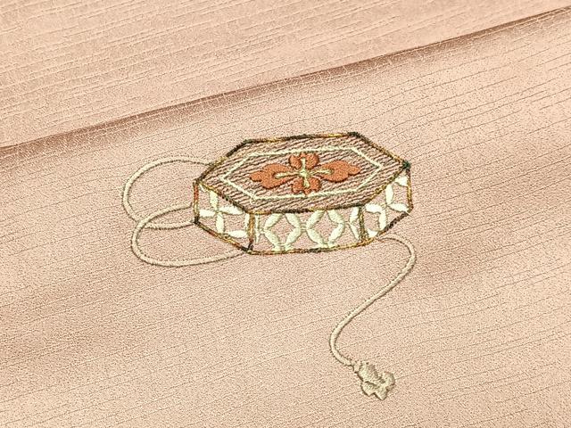 平和屋着物■訪問着 刺繍 流水文箱花文 暈し染め 金銀彩 正絹 逸品 CABL4358ua