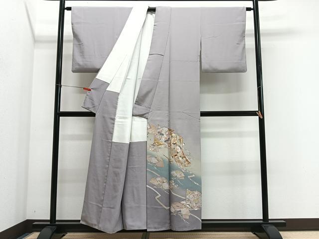 平和屋着物■豪華色留袖 駒刺繍 屏風扇面花文 暈し染め 金彩 正絹 逸品 CABL4375ua