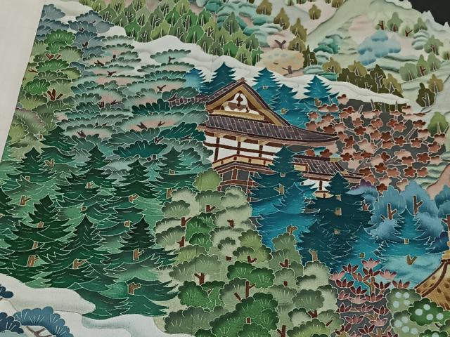 平和屋着物■豪華黒留袖 作家物 風景文 正絹 逸品 CABL4377ua
