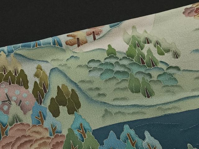 平和屋着物■豪華黒留袖 作家物 風景文 正絹 逸品 CABL4377ua