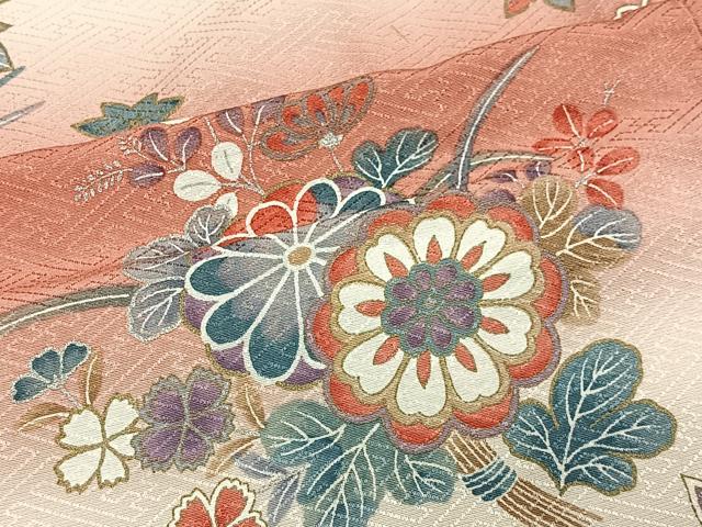平和屋着物■上質な小紋 草花文 暈し染め 金銀彩 正絹 逸品 CABL4381ua