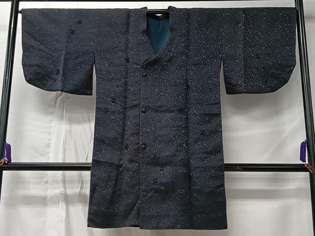 平和屋着物#道行コート 輪奈ビロード 花尽くし ロング丈 正絹 逸品 CABL4391ua