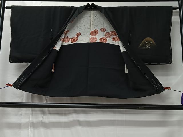 平和屋着物#羽織 刺繍 遠山エ霞草花文 黒地 金彩 正絹 逸品 未使用 CABL4400ua