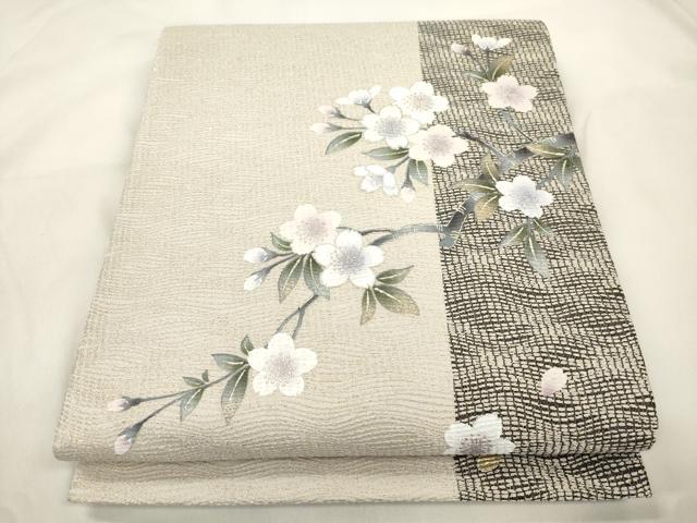 平和屋着物●全通柄袋帯 作家物 枝桜文 金銀彩 さが美扱い 正絹 逸品 CABL4408dy