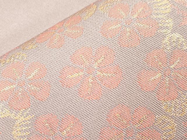 平和屋着物●織物一筋名門 織悦 全通柄 本袋帯 草花文 金糸 正絹 逸品 CABL4425dy