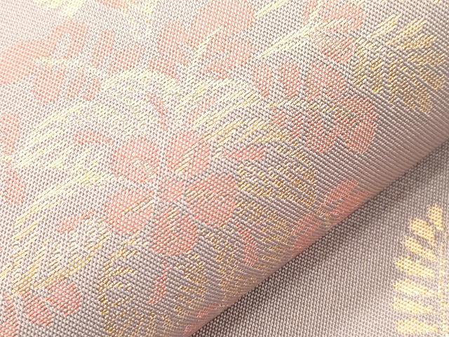 平和屋着物●織物一筋名門 織悦 全通柄 本袋帯 草花文 金糸 正絹 逸品 CABL4425dy
