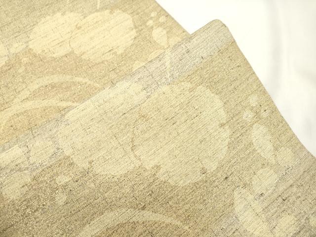 平和屋着物●六通柄袋帯 作家物 ねん金綴 雪輪草花文 金糸 正絹 逸品 CABL4429dy