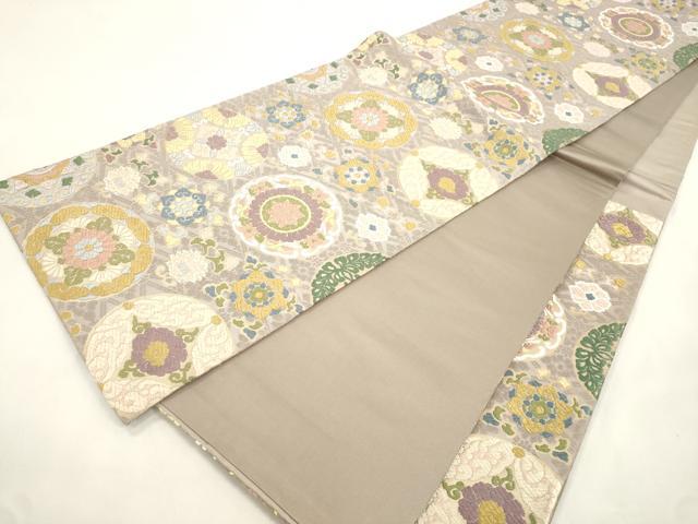 平和屋着物●六通柄袋帯 唐織 正倉院花鳥文 正絹 逸品 CABL4430dy