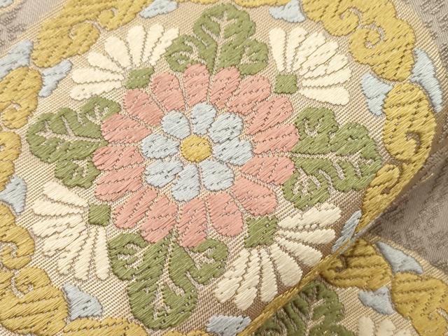 平和屋着物●六通柄袋帯 唐織 正倉院花鳥文 正絹 逸品 CABL4430dy