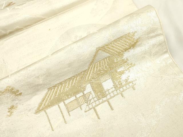 平和屋本店▼六通柄袋帯 みやこの四季 貮拾四金 正絹 逸品 CABL4450dy
