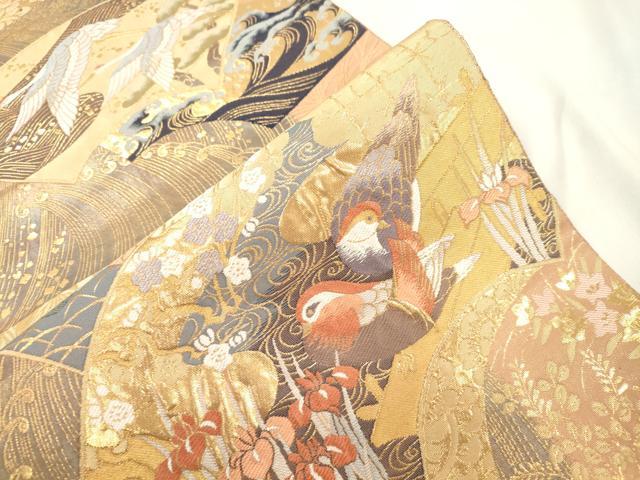 平和屋本店▼六通柄袋帯 光琳扇面重ね 純金二重箔 正絹 逸品 CABL4452dy