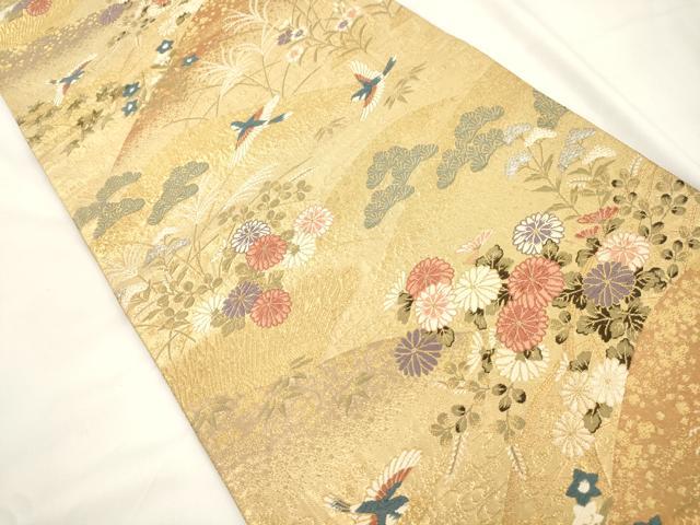 平和屋本店▼六通柄袋帯 唐織 慶祥利休 本金箔 正絹 逸品 CABL4462dy