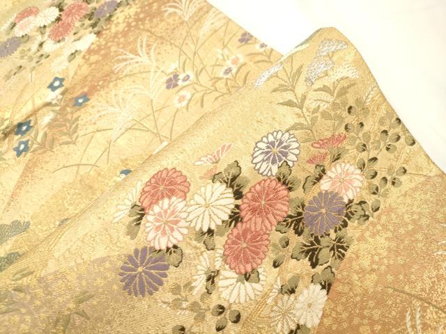 平和屋本店▼六通柄袋帯 唐織 慶祥利休 本金箔 正絹 逸品 CABL4462dy