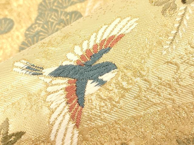 平和屋本店▼六通柄袋帯 唐織 慶祥利休 本金箔 正絹 逸品 CABL4462dy